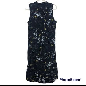 Floral Cheongsam Stretch Dress sz Large